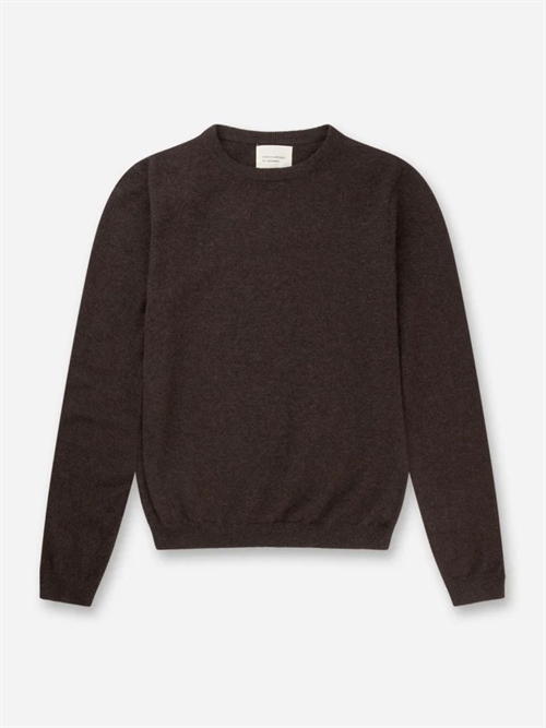 PEOPLES REPUBLIC OF CASHMERE WOMENS FITTED ROUNDNECK BLACK TRUFFLE